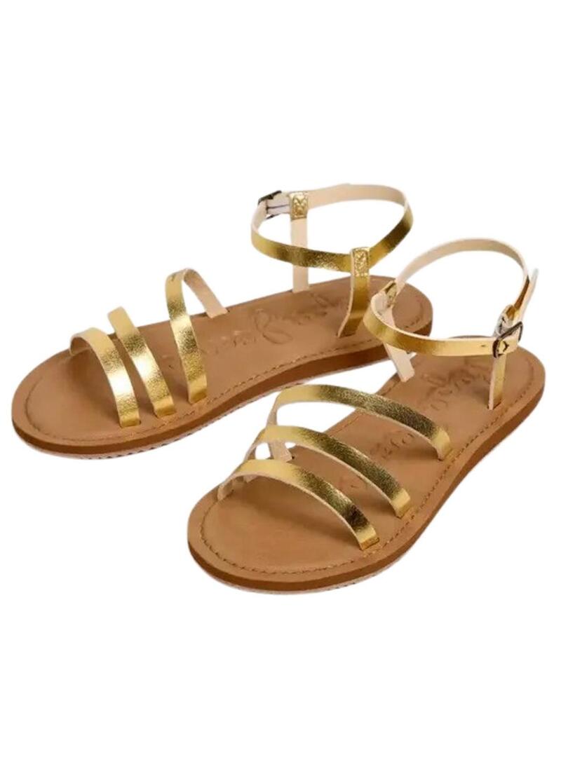 Sandália Pepe Jeans Rio Sand dourado para mulher.