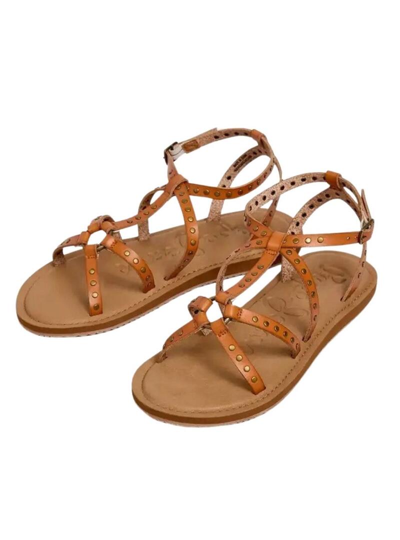 Sandalia Pepe Jeans Rio Studs marrom para mulher