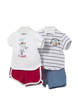 Conjunto Mayoral de looks esportivos multicolor para bebê.