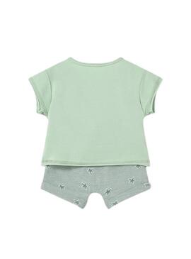 Conjunto Mayoral de dois looks verde-água para bebê.