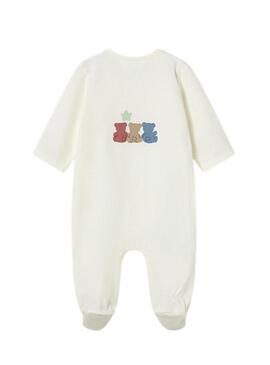 Pack Mayoral de dois macacões de urso multicoloridos para bebê.