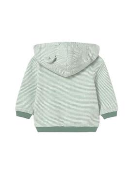 Conjunto de três peças verdes para bebê da marca Mayoral.