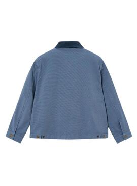 Caçador Mayoral azul médio com gola contrastante para menino.