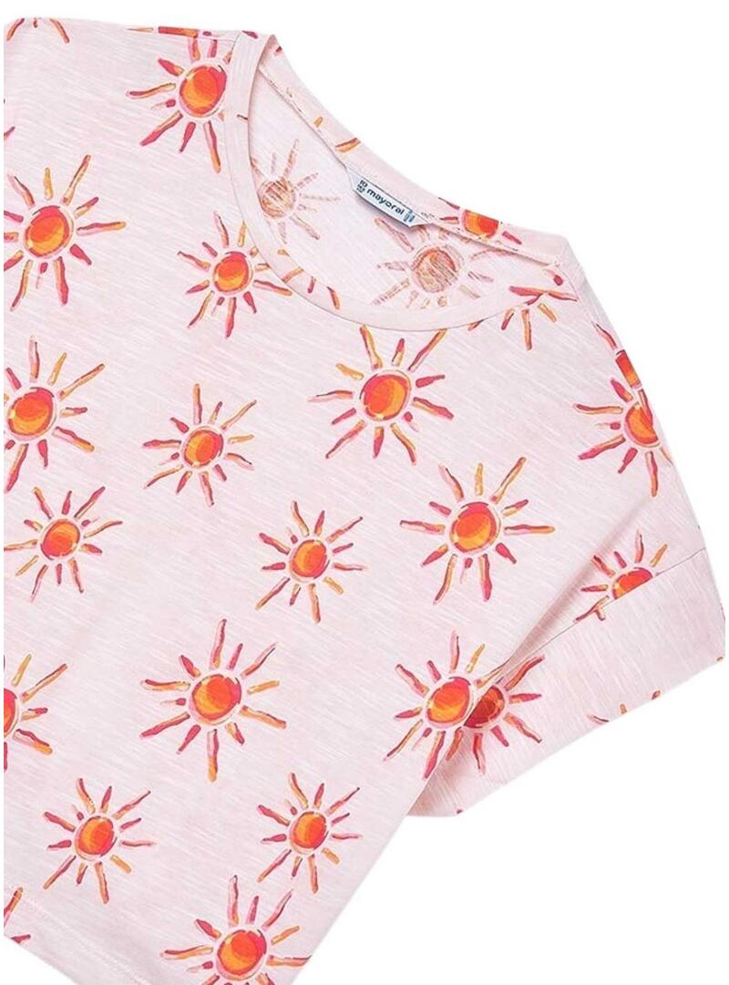Camiseta Mayoral Sol rosa para menina