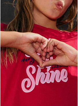 Camiseta Mayoral Shine rosa fucsia para menina.
