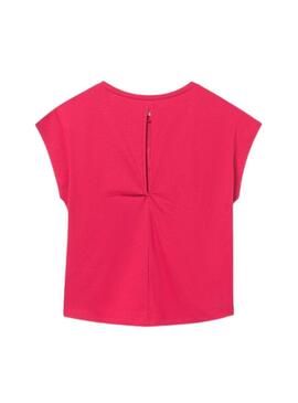 Camiseta Mayoral Shine rosa fucsia para menina.