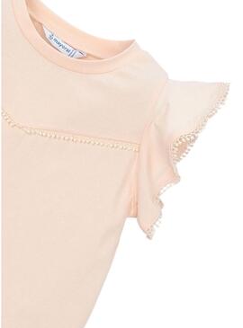Camisola Mayoral com rendas rosa para menina.