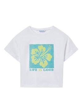 Camisa Mayoral Life is Good amarela para menina