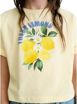 Camiseta Mayoral Fresh Lemons amarela para menina