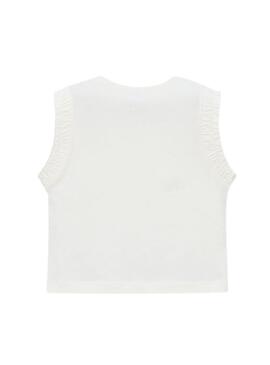 Camiseta Mayoral alcinhas branco para menina