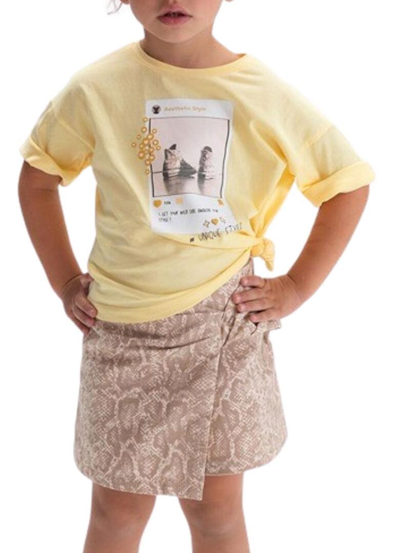 Camiseta Mayoral IG amarela para menina