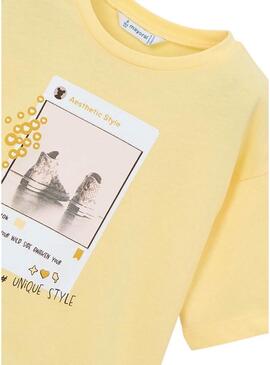 Camiseta Mayoral IG amarela para menina