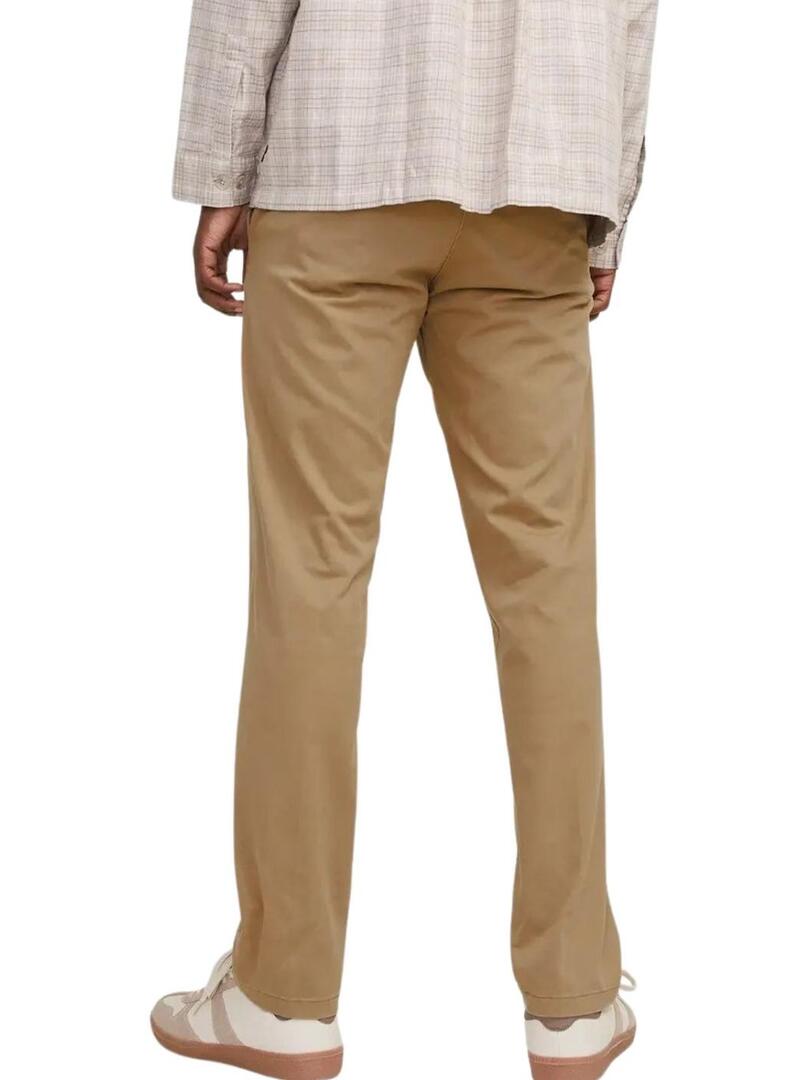 Calça Jack and Jones Kane chino bege para homem.