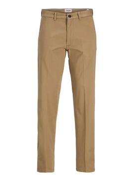 Calça Jack and Jones Kane chino bege para homem.