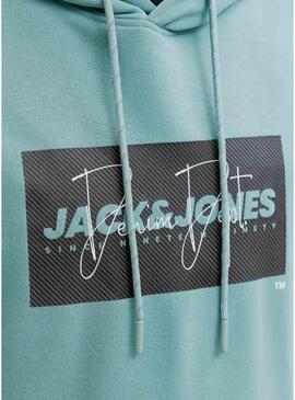 Moleton Jack and Jones Cole turquesa para homem