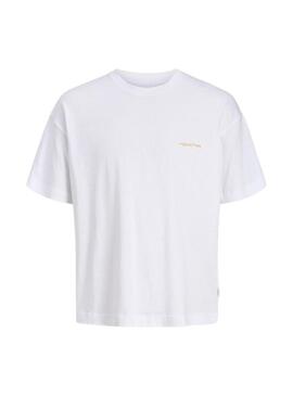 Camiseta Jack and Jones Ontauk branca para criança.