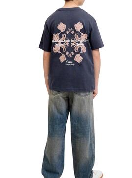 Camiseta Jack and Jones Ontauk marinho para criança