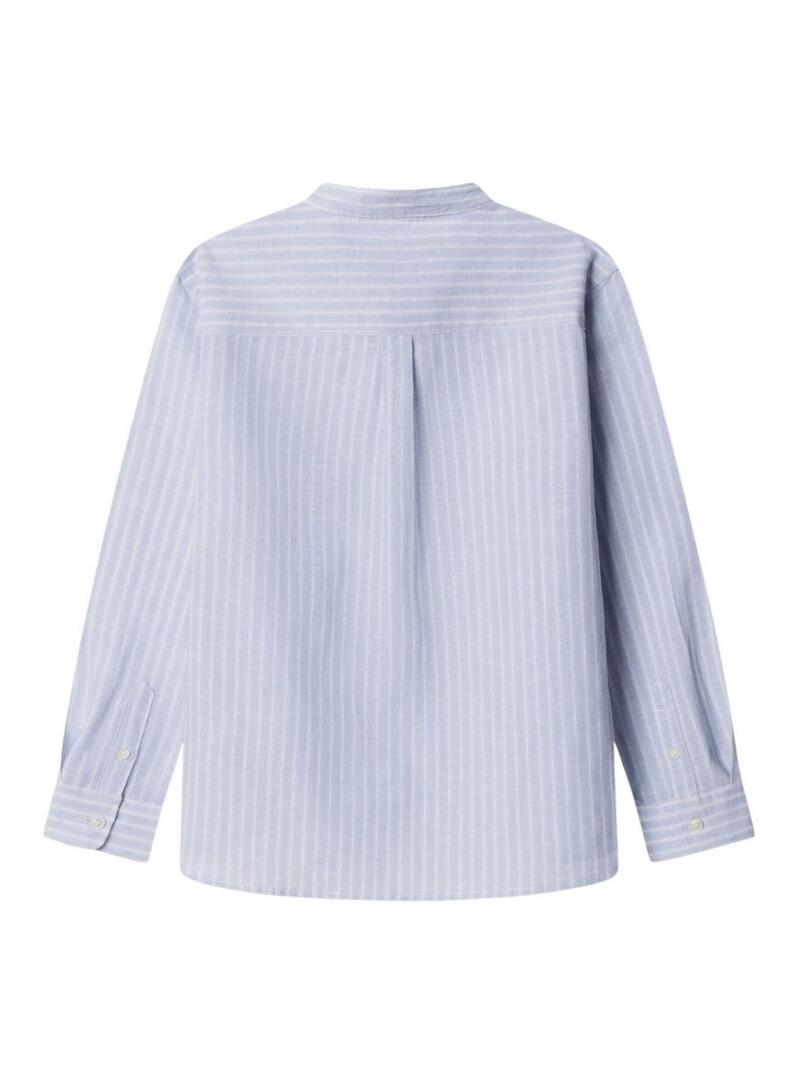 Camisa Pepe Jeans James listras azuis para menino.