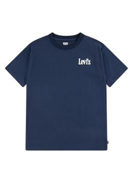 Camisa Levis Classic And Clean azul para meninos.