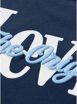 Camisa Levis Classic And Clean azul para meninos.