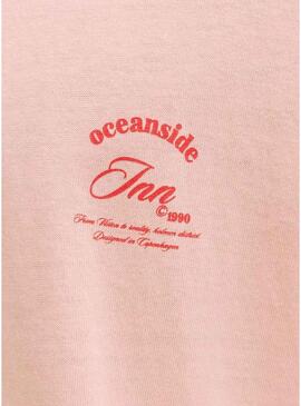 Camiseta Jack and Jones Montauk rosa para homem