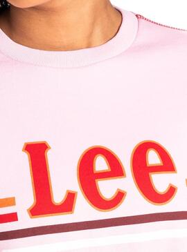 Sweat Lee Logo rosa Mulher