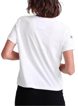 T-Shirt Superdry Logotipo vintage Branco Mulher