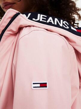 Capa de chuva Tommy Jeans Tape Detail Rosa Mulher
