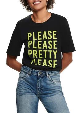 T-Shirt Only Mary Boxy Preto para Mulher