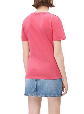 T-Shirt Calvin Klein Blocking Monogram Rosa