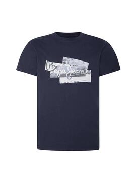 T-Shirt Pepe Jeans Bobby Azul para Homem