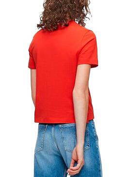 T-Shirt Calvin Klein Jeans Round Logo Vermelho 