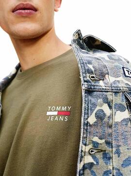 T-Shirt Tommy Jeans Logo Verde Homem