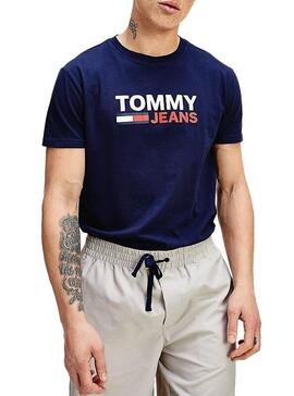 T-Shirt Tommy Jeans Corp Azul Homem