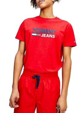 T-Shirt Tommy Jeans Corp Vermelho Homem