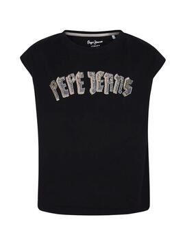 T-Shirt Pepe Jeans Trinity Preto Menina