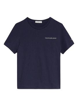 T-Shirt Calvin Klein Chest Logo Azul Marinh 