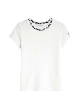 T-Shirt Calvin Klein Intarsia Branco Menina