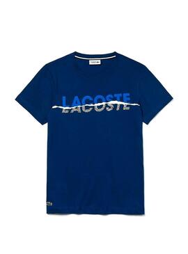 T-Shirt Fissura Lacoste Azul Homem