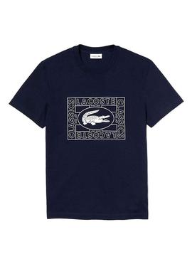 T-Shirt Lacoste Vintage Logo Azul Homem