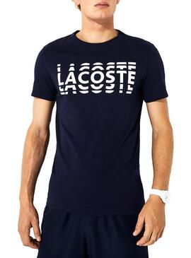 T-Shirt Lacoste Multiple Logo Azul Marinho Homem