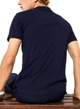 T-Shirt Lacoste Multiple Logo Azul Marinho Homem