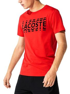 T-Shirt Lacoste Multiple Logo red Homem