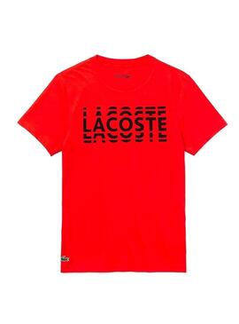 T-Shirt Lacoste Multiple Logo red Homem