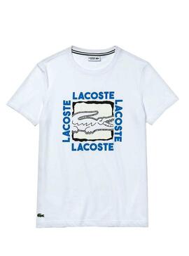 T-Shirt Lacoste Logo 3D Branco Homem
