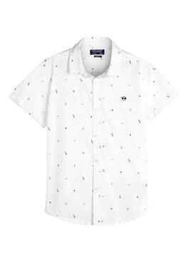Camisa Mayoral Microimpressão branca para Menino