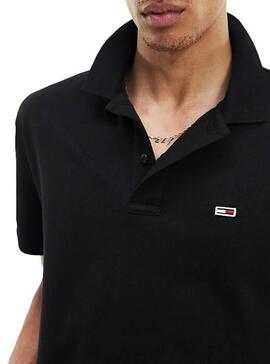 Polo Tommy Jeans Classic Solid Preto Homem