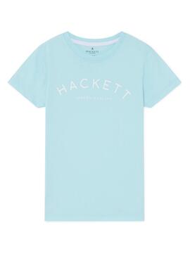 T-Shirt Hackett Logo Azul Para Menino