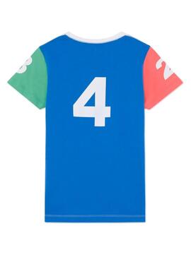 T-Shirt Hackett Logo Multicolor Para Menino