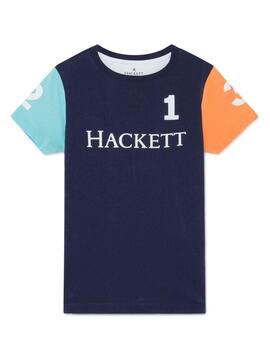 T-Shirt Hackett Logo Multicolor Para Meninos